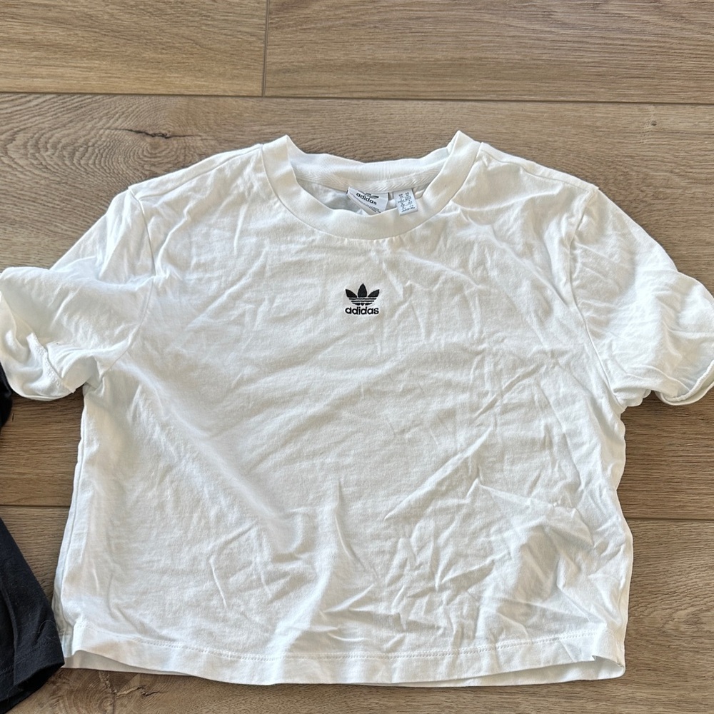 Adidas Classic White Tee with Black Logo